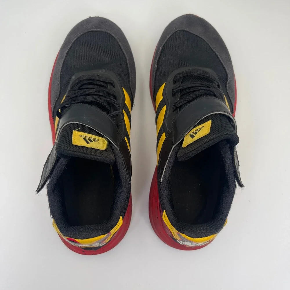 Adidas Mickey Mouse Shoes Kids 5 Black‎ Red Yellow Good Disney Cloudfoam IG5372